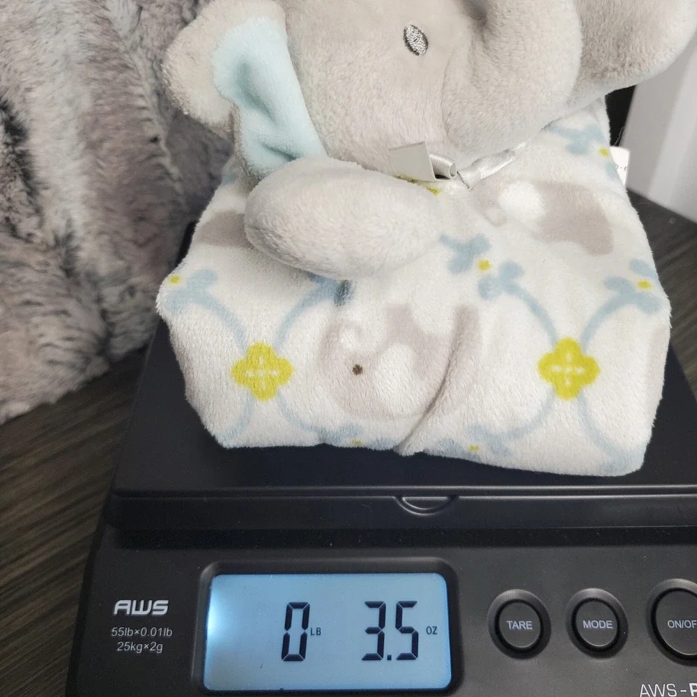 Blankets & Beyond Elephant Lovey Plush Security Baby Blue Grey 14